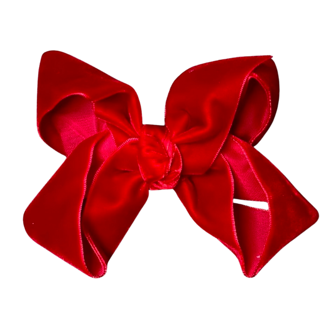 Velvet Bow on Alligator Clip