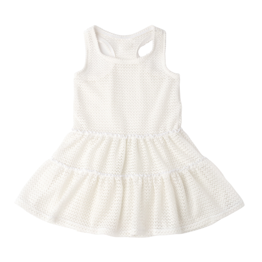 Crochet Tank Dress Cover Up - White