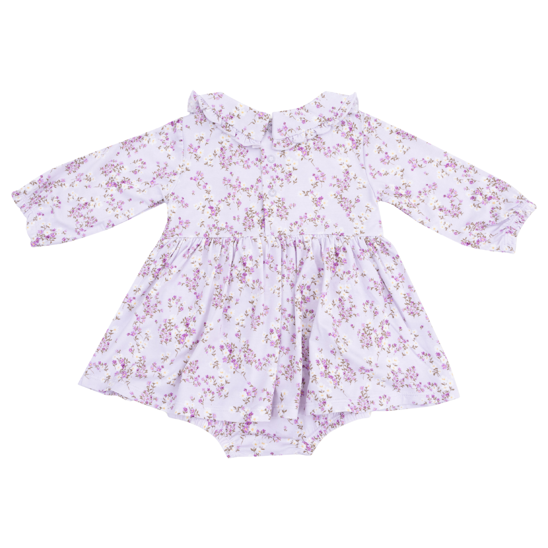 Long Sleeve Peter Pan Ruffle Collar Bubble w/ Skirt - Sweet Dream Florals