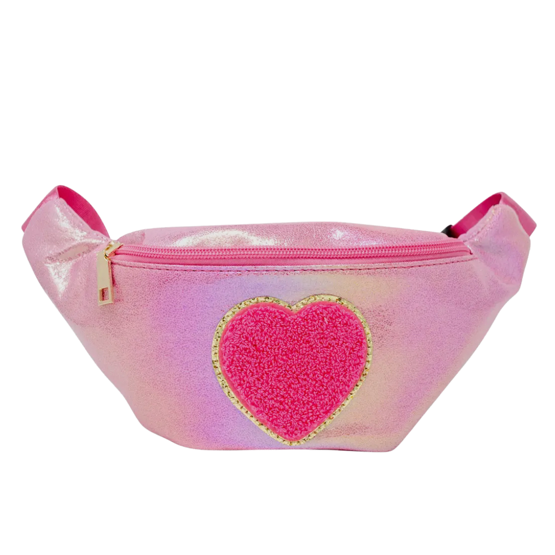 Shiny Heart Patch Sling Bag