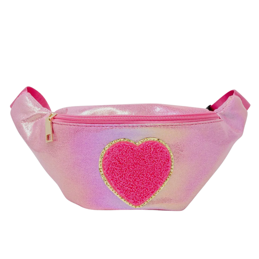 Shiny Heart Patch Sling Bag