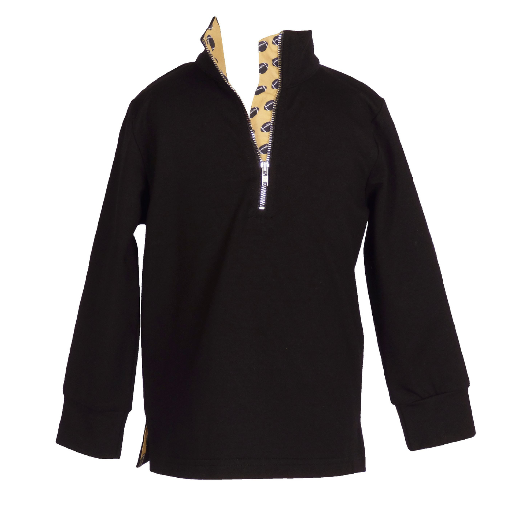 Game Day Quarter Zip - Black and Gold