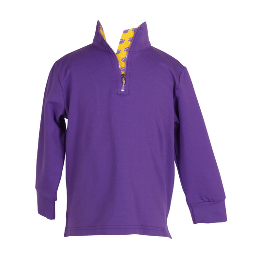 Game Day Quarter Zip - Purple and Gold