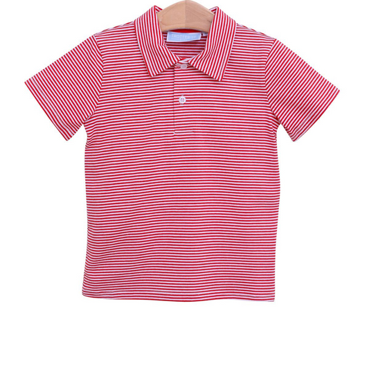 Henry Game Day Polo - Red Stripe