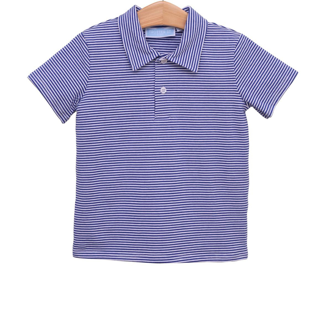 Henry Game Day Polo - Royal Blue Stripe