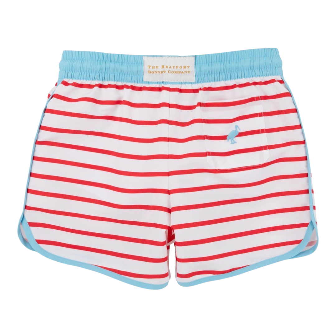 Tanner Trunks - Richmond Red Stripe/Belhaven Blue