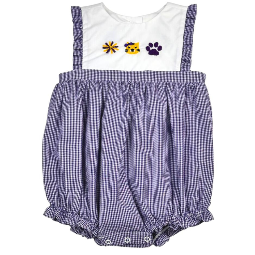 Purple Tigers French Knot Girls Bubble