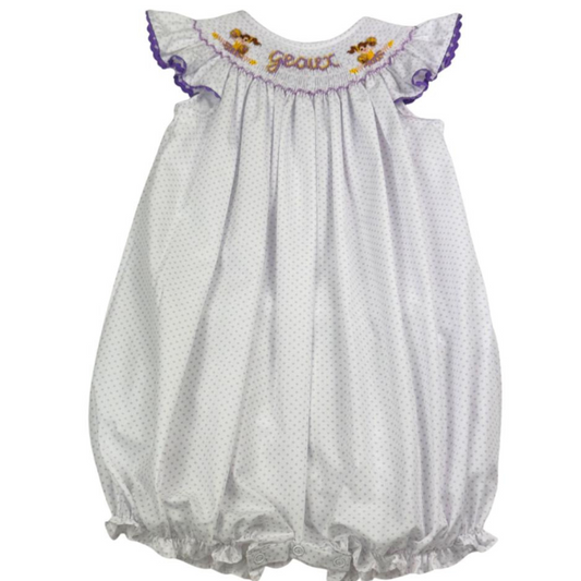 Lavender Bitty Dot Bishop Smock Cheer Bubble