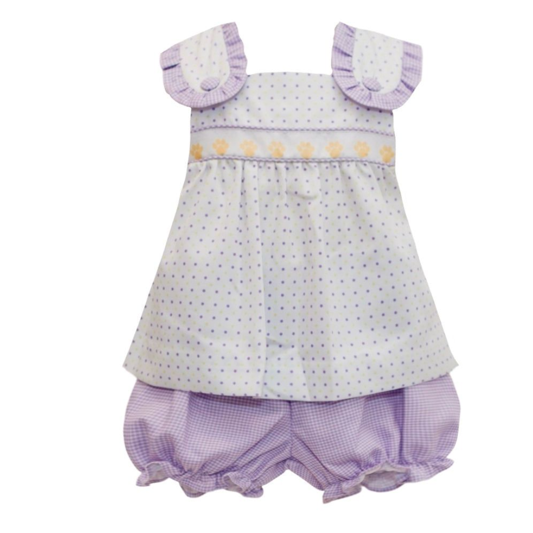 Bitty Dot Tiger Paw Ribbon Bloomer Set