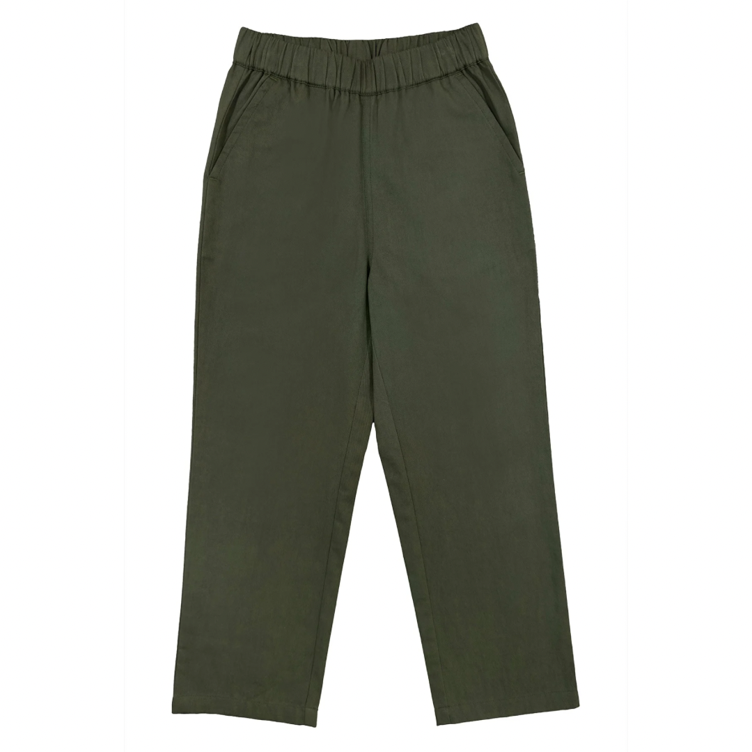 Naples Elastic Waist Pants - Olive