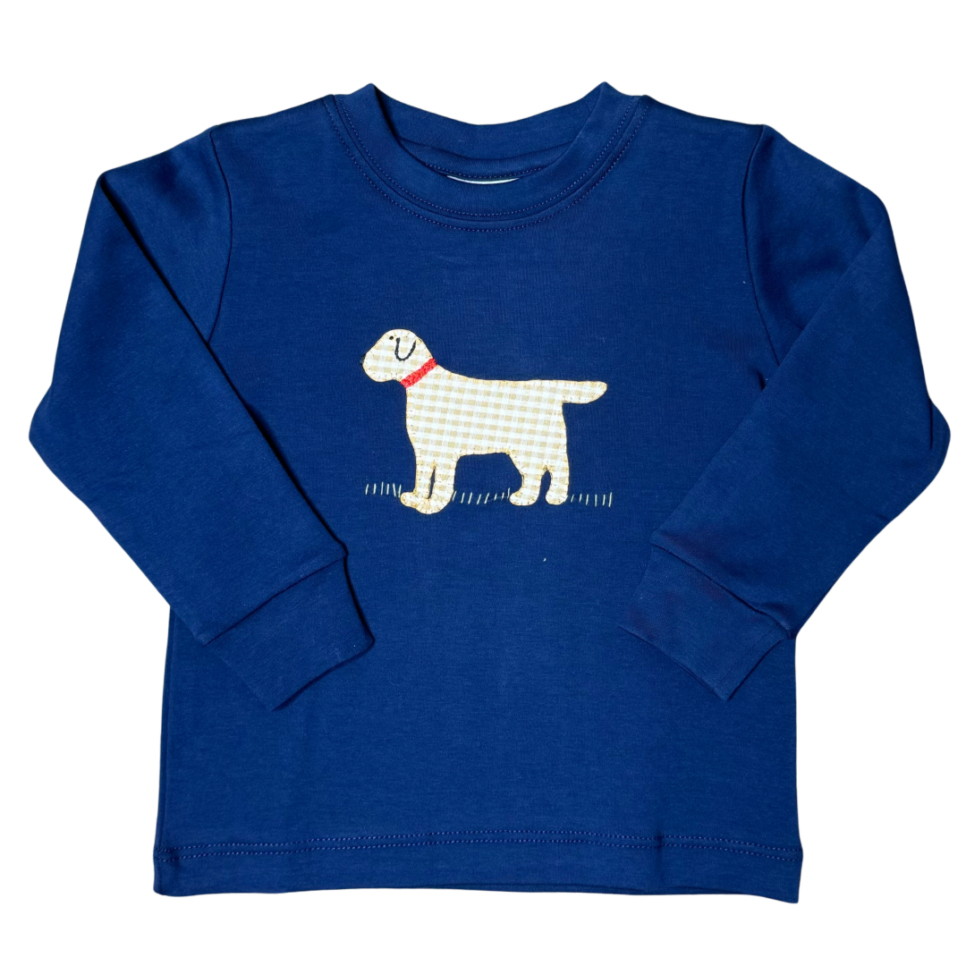 Gingham Puppy Long Sleeve Crewneck