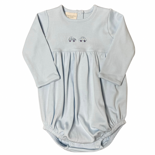 Blue Bitty Cars Long Sleeve Bubble