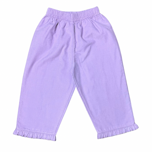 Corduroy Ruffle Pants - Lavender