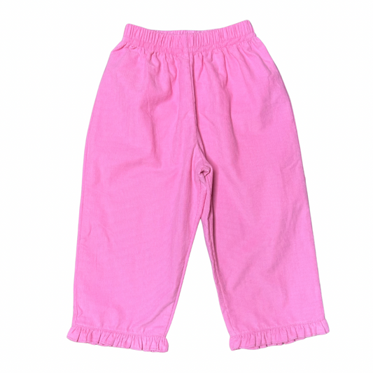 Corduroy Ruffle Pants - Light Pink