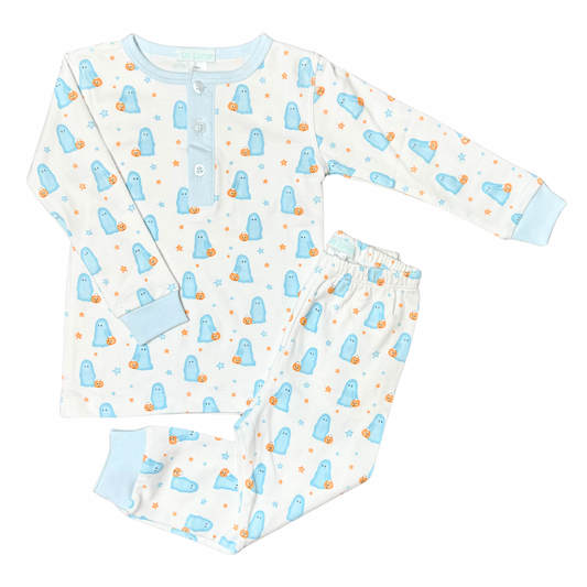 Blue Ghost Pima Two Piece Pajama