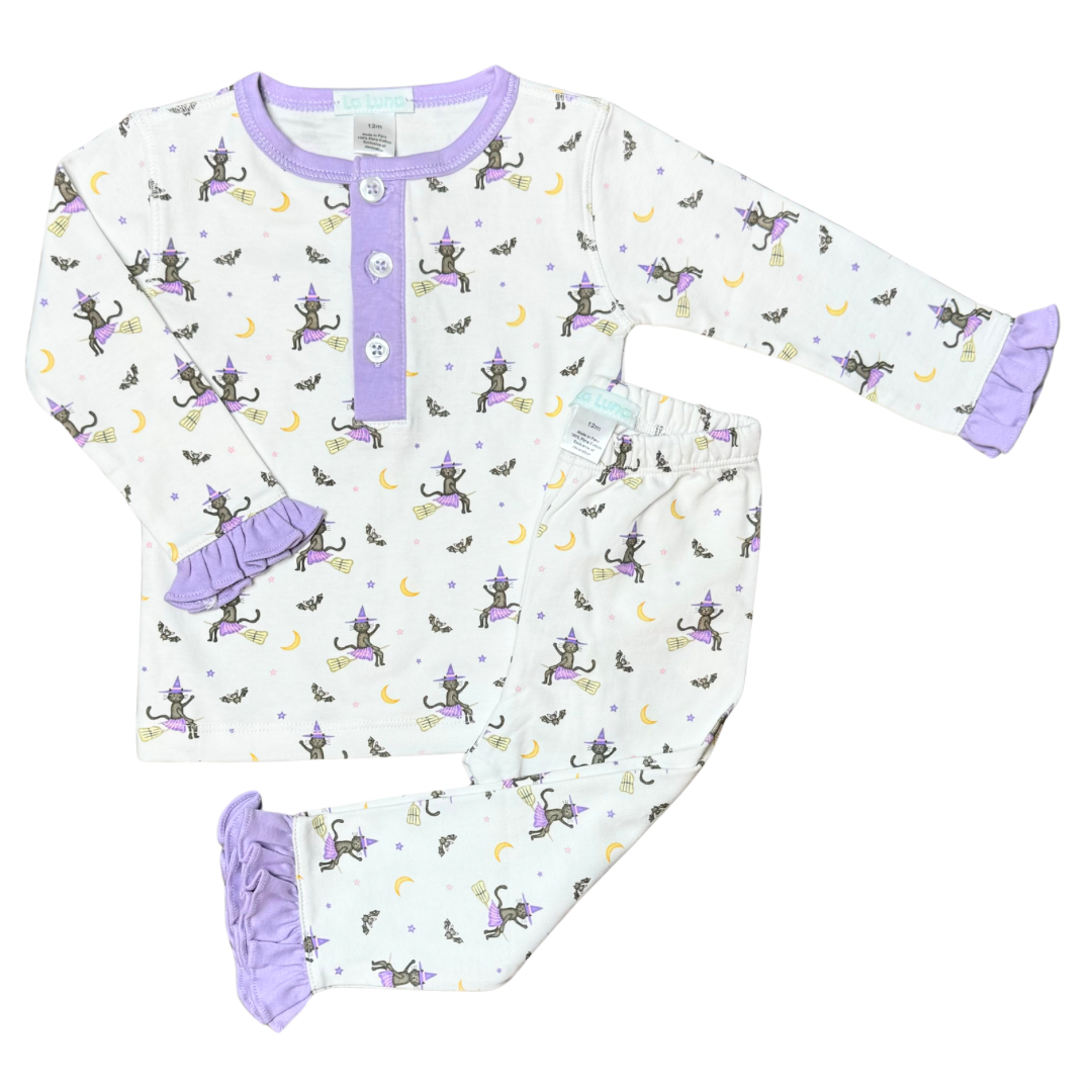 Witch Cat Pima Two Piece Pajama