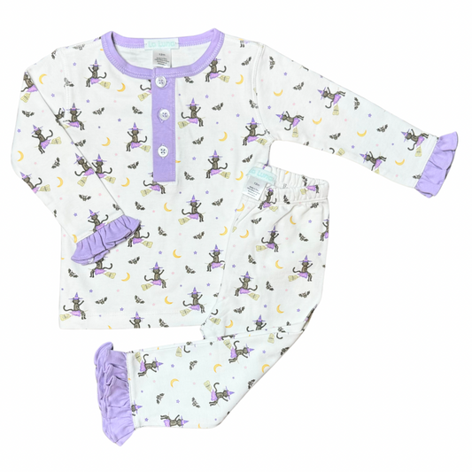 Witch Cat Pima Two Piece Pajama