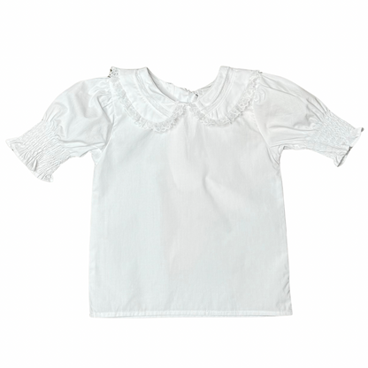 Peter Pan Lace Collar Short Sleeve Shirt