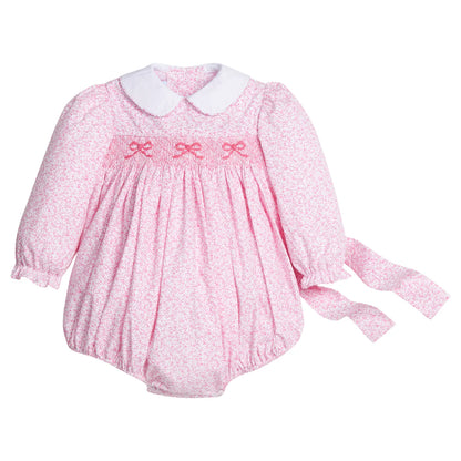 Smocked Natalie Bubble - Pink Vinings
