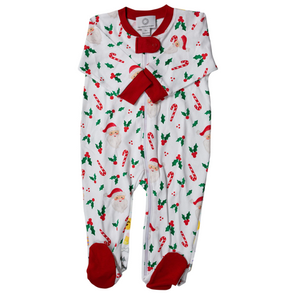 Footed Zipper Pajama - St Nick