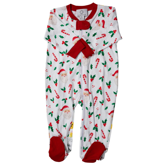 Footed Zipper Pajama - St Nick