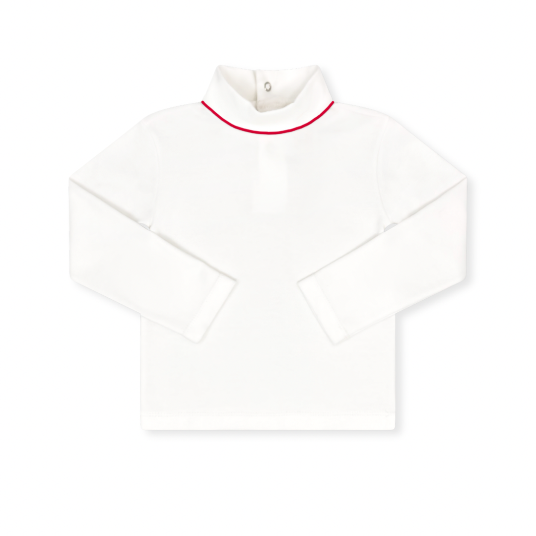 Tiny Tot Turtleneck - Red Trim