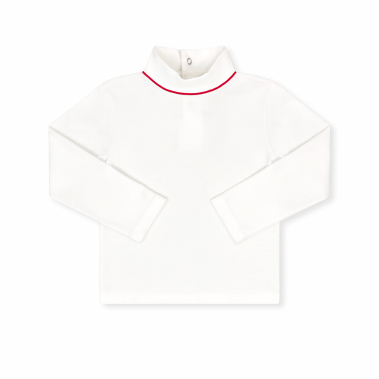 Tiny Tot Turtleneck - Red Trim