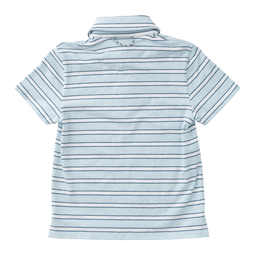 Short Sleeve Polo - Ice Water Copen Blue Stripe