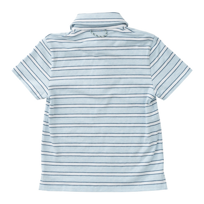Short Sleeve Polo - Ice Water Copen Blue Stripe