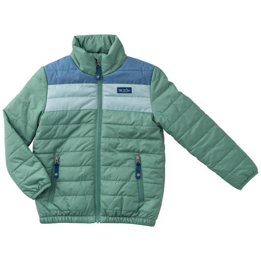 Puffer Jacket - Frosty Spruce Colorblock