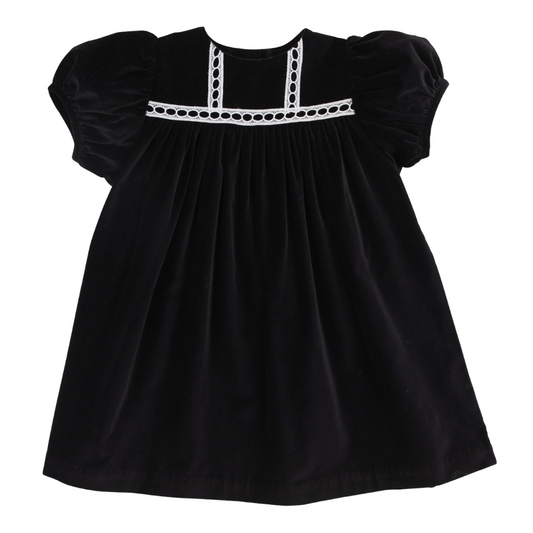 Dilly Dress - Velveteen - Newport Night/Worth Ave White