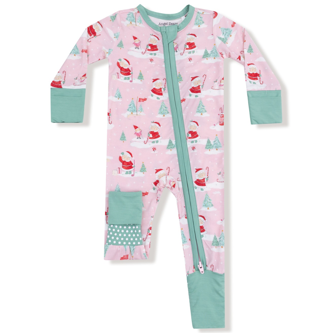 Golfing Mrs. Claus and Elves - 2 Way Zipper Romper