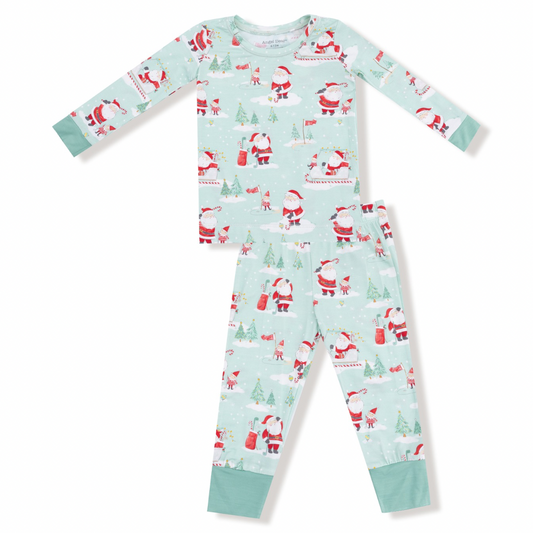 Golfing Santa and Elves - L/S Loungewear Set