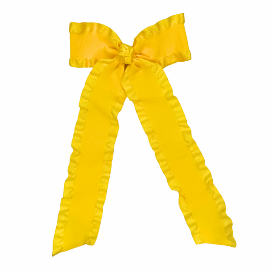 Ruffle Longtail Bow - Bright Yellow