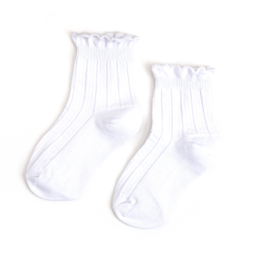 Frill Midi Socks - White