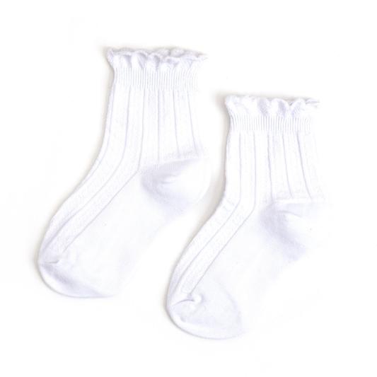Frill Midi Socks - White