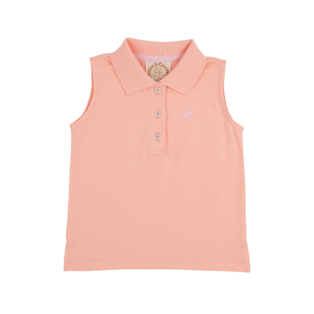 Sleeveless Anna Price Polo - Pompano Peach