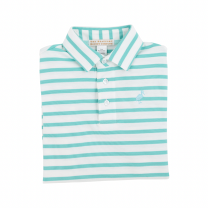 Prim and Proper Polo - Turks Teal Stripe